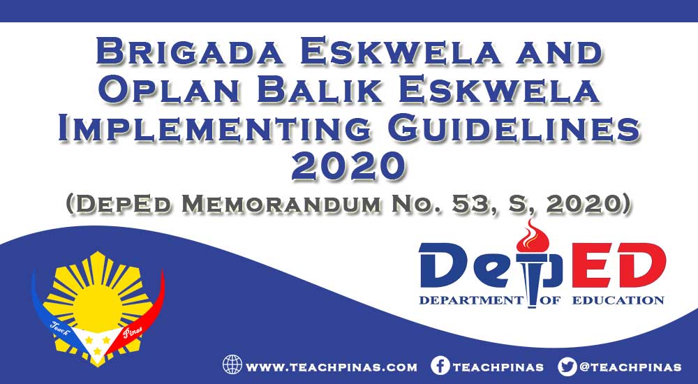 Brigada Eskwela And Oplan Balik Eskwela Implementing Guidelines 2020 Teach Pinas 1277