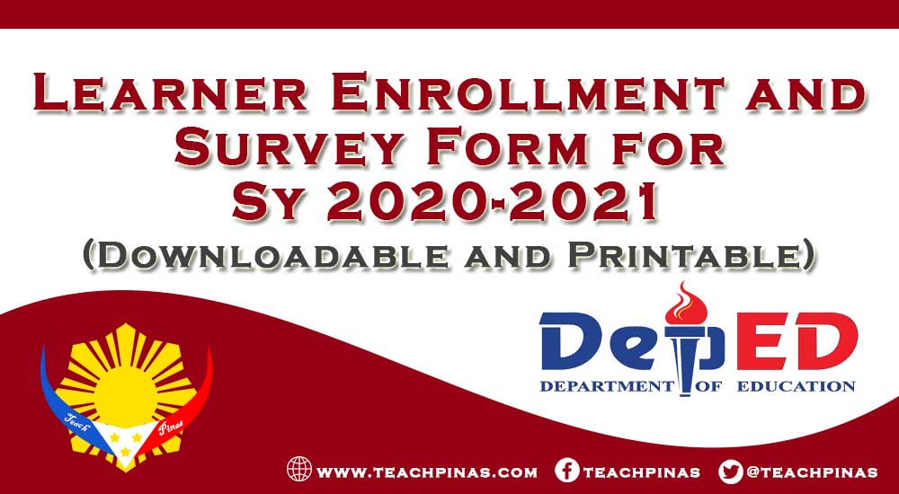Learner Enrollment And Survey Form For Sy 2020 2021 Teach Pinas 0766